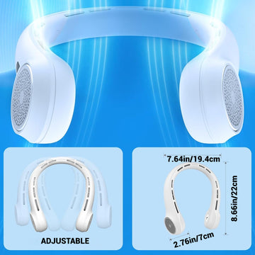 Ventilateur de cou 5w 3600mah 5V/1A 3 vitesses réglable éventail de cou avec affichage numérique ventilateur portable silencieux